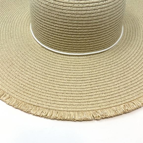 Cappelli Straworld Tan Straw Sunhat With White Tassel One Size New - Picture 3 of 9